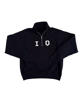 IQ Crew Navy Half-Zip Pullover Sweater with White Lettering